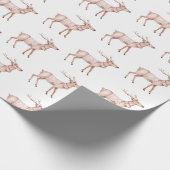 Blush Pink Deer Kerstmis Cadeaupapier (Hoek)