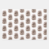 Blush Pink Deer Pine Cones Kerstbomen Inpakpapier Vel (Voorkant 2)