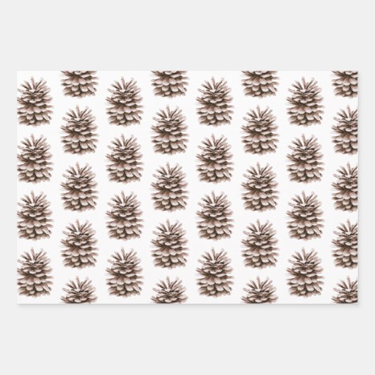 Blush Pink Deer Pine Cones Kerstbomen Inpakpapier Vel (Voorkant 2)