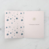 Blush Pink Deer Snowflakes Christmas Kaart (Binnen)