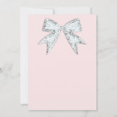 Blush Pink Diamond Bling Bow Glam Vrijgezellenfees Kaart (Achterkant)