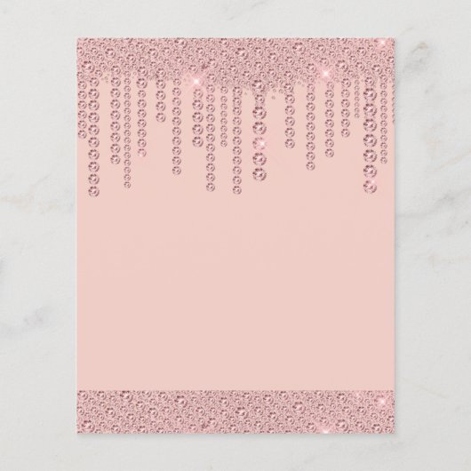 Blush Pink Diamond Drips Happy 15th Birthday (Achterkant)