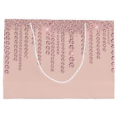 Blush Pink Diamond Drips Happy 15th Birthday Groot Cadeauzakje (Achterkant)