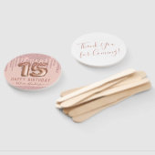 Blush Pink Diamond Drips Happy 15th Birthday Handwaaier (Niet-gemonteerd)