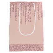 Blush Pink Diamond Drips Happy 15th Birthday Medium Cadeauzakje (Achterkant)