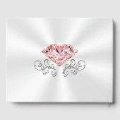 Blush Pink Diamond gepersonaliseerde bruiloft gast Gastenboek (Achterkant)