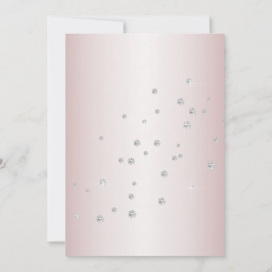 Blush Pink Diamond Trouwjurk Vrijgezellenfeest Kaart (Achterkant)