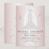 Blush Pink Diamond Trouwjurk Vrijgezellenfeest Kaart (Voorkant / Achterkant)