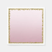 Blush Pink Dipped Gold Glitter Glam Sparkle Party Servet (Voorkant)