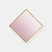 Blush Pink Dipped Gold Glitter Glam Sparkle Party Servet (Hoek)