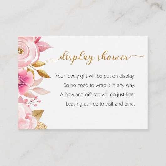 Blush Pink Display Douche Insert Kaart (Voorkant)