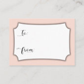  Blush Pink Display Vrijgezellenfeest Cadeaukaart Informatiekaartje (Achterkant)