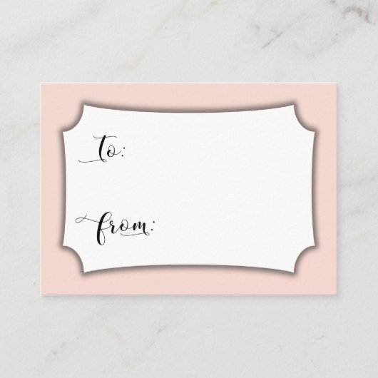  Blush Pink Display Vrijgezellenfeest Cadeaukaart Informatiekaartje (Achterkant)