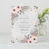 Blush Pink Divine Spring Wedding Kaart (Staand voorkant)