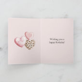 Blush Pink Dog Hearts Love Kaart (Binnen)