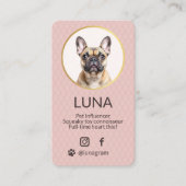 Blush Pink Dog Pet Foto Sociale Media QR Code Visitekaartje (Voorkant)