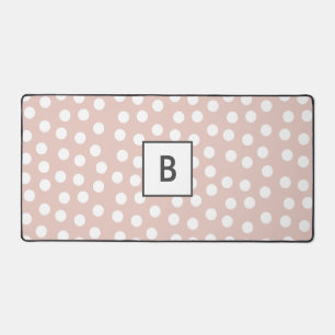 Blush pink dotted monogram bureaumat