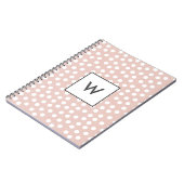 Blush pink dotted monogram notitieboek (Linkerzijde)