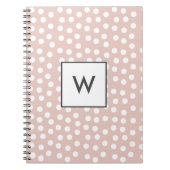 Blush pink dotted monogram notitieboek (Voorkant)