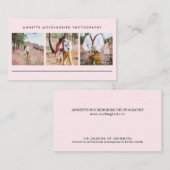 Blush Pink Drie foto | Minimale fotografie Visitekaartje (Voorkant / Achterkant)