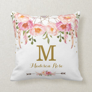 Blush Pink Drocatcher Monogram Nursery Decor Kussen