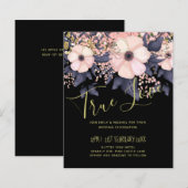 Blush Pink Dusty Blue Black Wedding Floral Budget (Voorkant / Achterkant)