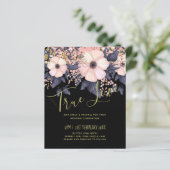 Blush Pink Dusty Blue Black Wedding Floral Budget (Staand voorkant)