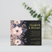 Blush Pink Dusty Blue Black Wedding Floral Budget (Staand voorkant)