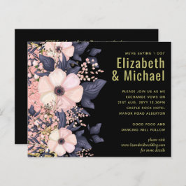 Blush Pink Dusty Blue Black Wedding Floral Budget