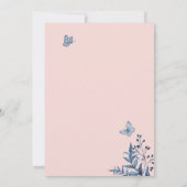 Blush Pink, Dusty Blue Floral Waterverf Wedding Kaart (Achterkant)
