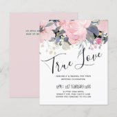 Blush Pink Dusty Blue Floral Wedal Budget (Voorkant / Achterkant)