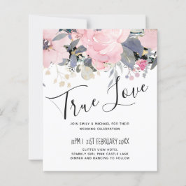 Blush Pink Dusty Blue Floral Wedal Budget