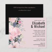 Blush Pink Dusty Blue Floral Wedal Budget (Voorkant / Achterkant)