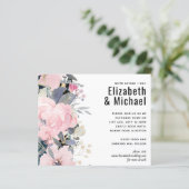 Blush Pink Dusty Blue Floral Wedal Budget (Staand voorkant)