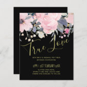 Blush Pink Dusty Blue Floral Wedal Budget (Voorkant / Achterkant)