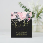 Blush Pink Dusty Blue Floral Wedal Budget (Staand voorkant)