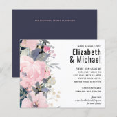 Blush Pink Dusty Blue Floral Wedal Budget (Voorkant / Achterkant)