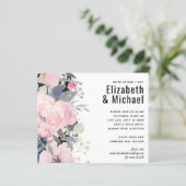 Blush Pink Dusty Blue Floral Wedal Budget (Staand voorkant)