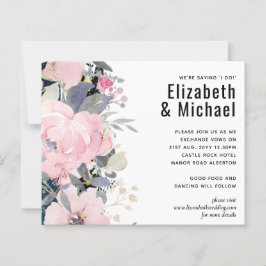 Blush Pink Dusty Blue Floral Wedal Budget