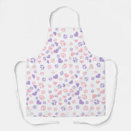 Blush Pink & Dusty Lavendel Hart & Kattenpoot Prin Schort