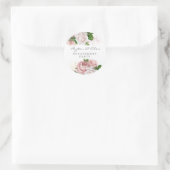 Blush Pink Dusty Roos Floral Engagement Party Ronde Sticker (Tas)
