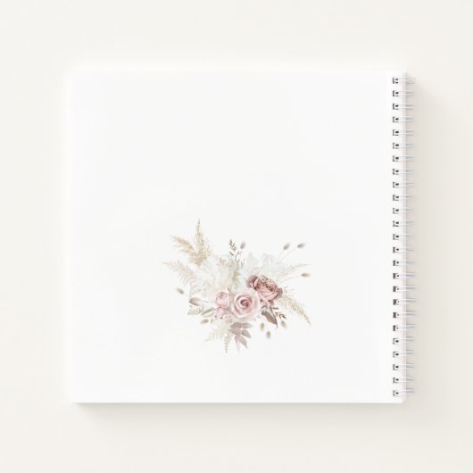 Blush Pink Dusty Roos Floral Wedding Gastenboek Notitieboek (Achterkant)