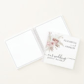 Blush Pink Dusty Roos Floral Wedding Gastenboek Notitieboek (Binnen)