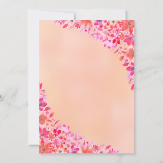 Blush Pink Dusty Roos Spring Boho Floral Wedding Kaart (Achterkant)