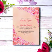 Blush Pink Dusty Roos Spring Boho Floral Wedding Kaart