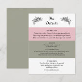 Blush Pink Dusty Sage Green Wedding Enclosure Kaar Informatiekaartje (Voorkant / Achterkant)