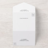 Blush Pink Earthy Geometric Terrazzo Wedding All In One Uitnodiging (Buitenkant)