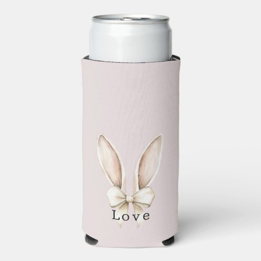 Blush Pink Easter Bunny Ears Bow Love Seltzer Blikjeskoeler (Seltzer Voorkant)