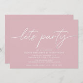 Blush Pink | Eenvoudig Modern Meisje Elke Leeftijd Kaart (Voorkant / Achterkant)