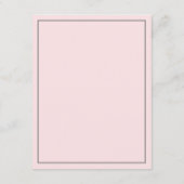 Blush Pink Eenvoudige Elegante Trouwinfo Details Informatiekaartje (Achterkant)